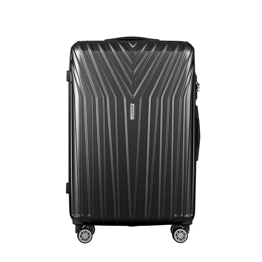 3pc Luggage 20'' 24'' 28'' Trolley Suitcase Sets Travel Hard Case Lightweight Black