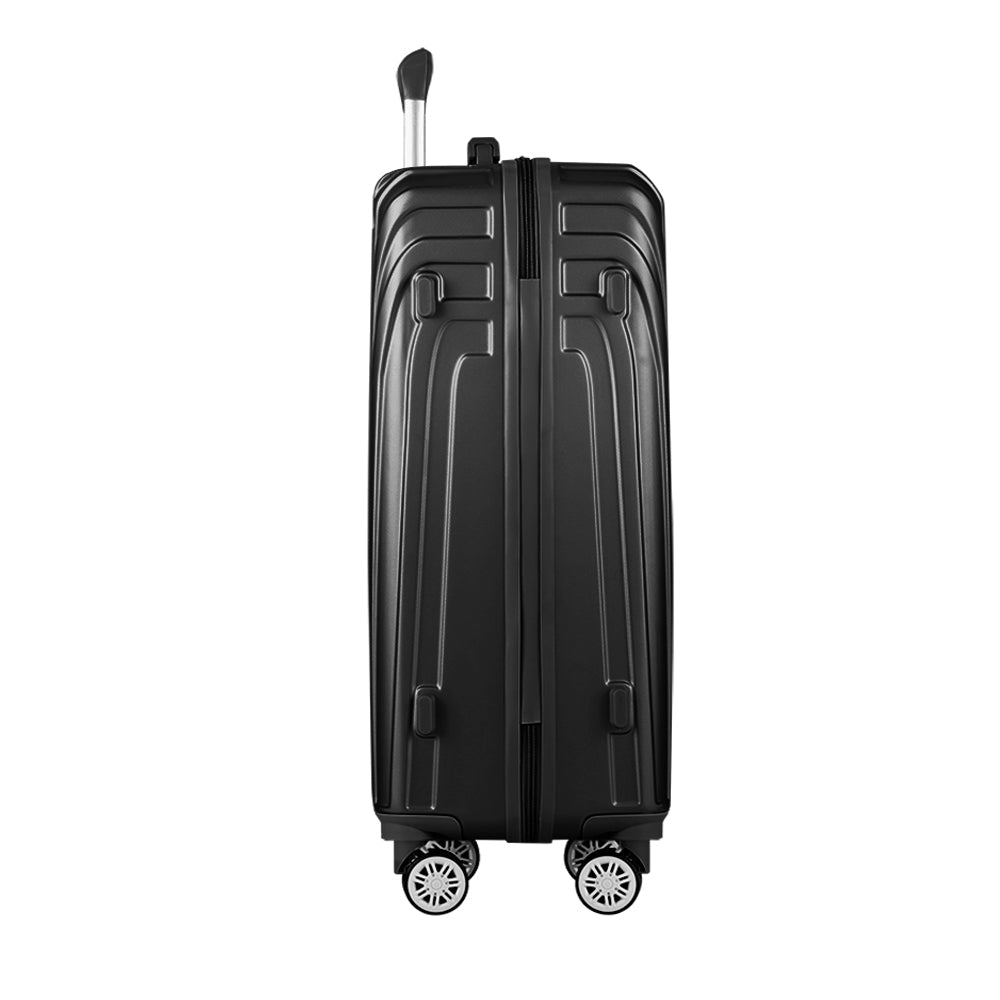 3pc Luggage 20'' 24'' 28'' Trolley Suitcase Sets Travel Hard Case Lightweight Black
