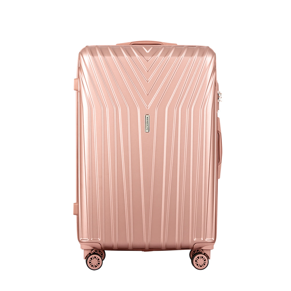 3pc Luggage 20'' 24'' 28'' Trolley Suitcase Sets Travel Hard Case Lightweight Pink