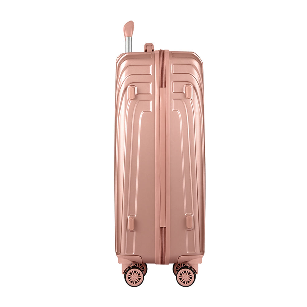 3pc Luggage 20'' 24'' 28'' Trolley Suitcase Sets Travel Hard Case Lightweight Pink