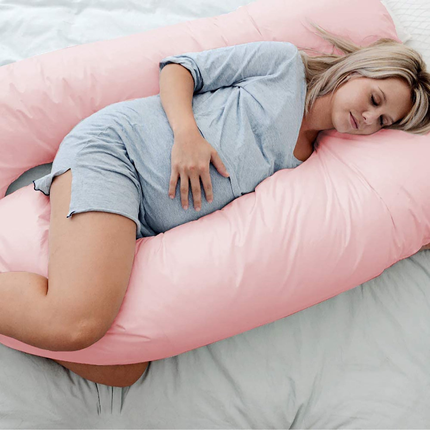 Pregnancy Maternity Nursing Pillow Body Feeding Support - Light Pink