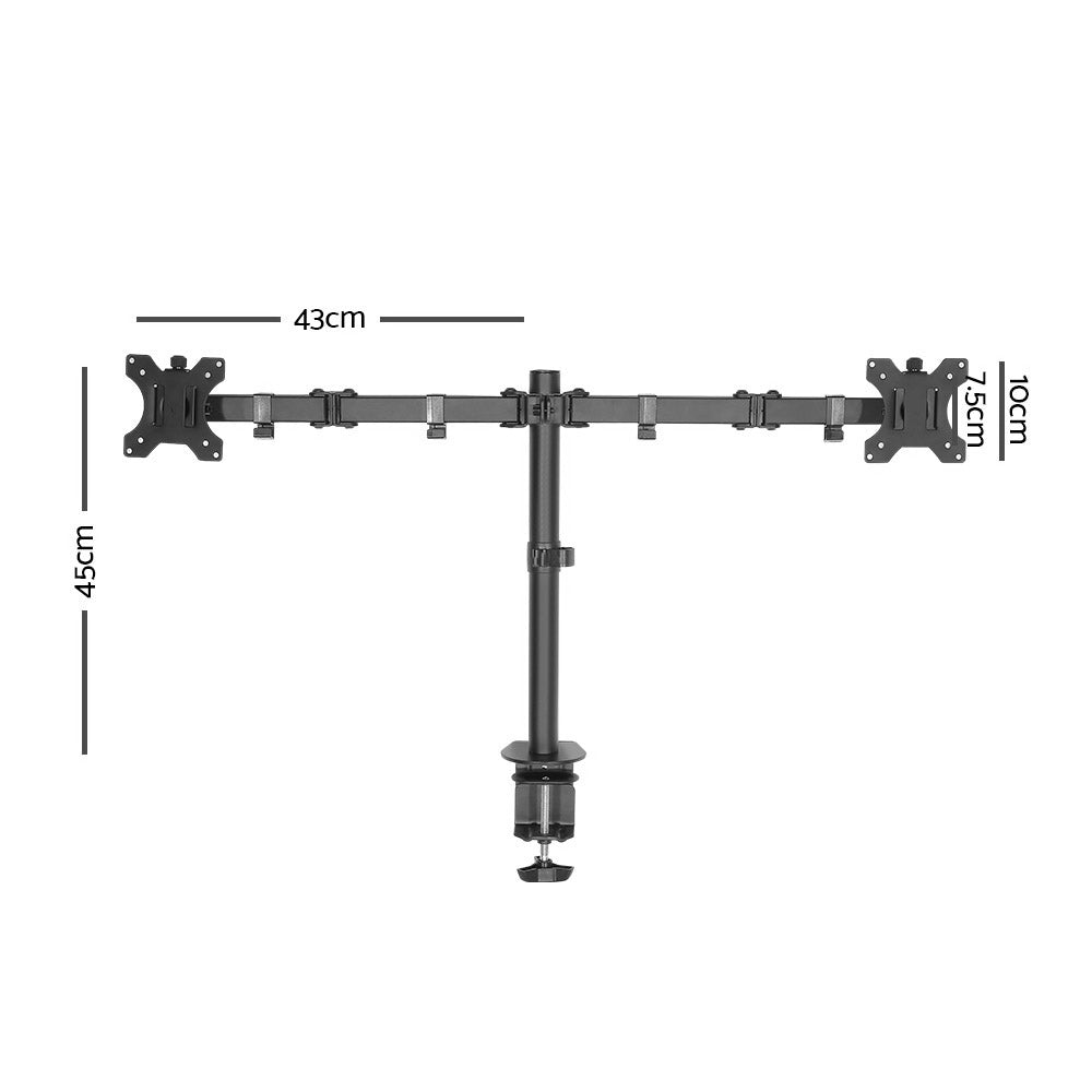 Dual Monitor Arm Stand Brackets - Black
