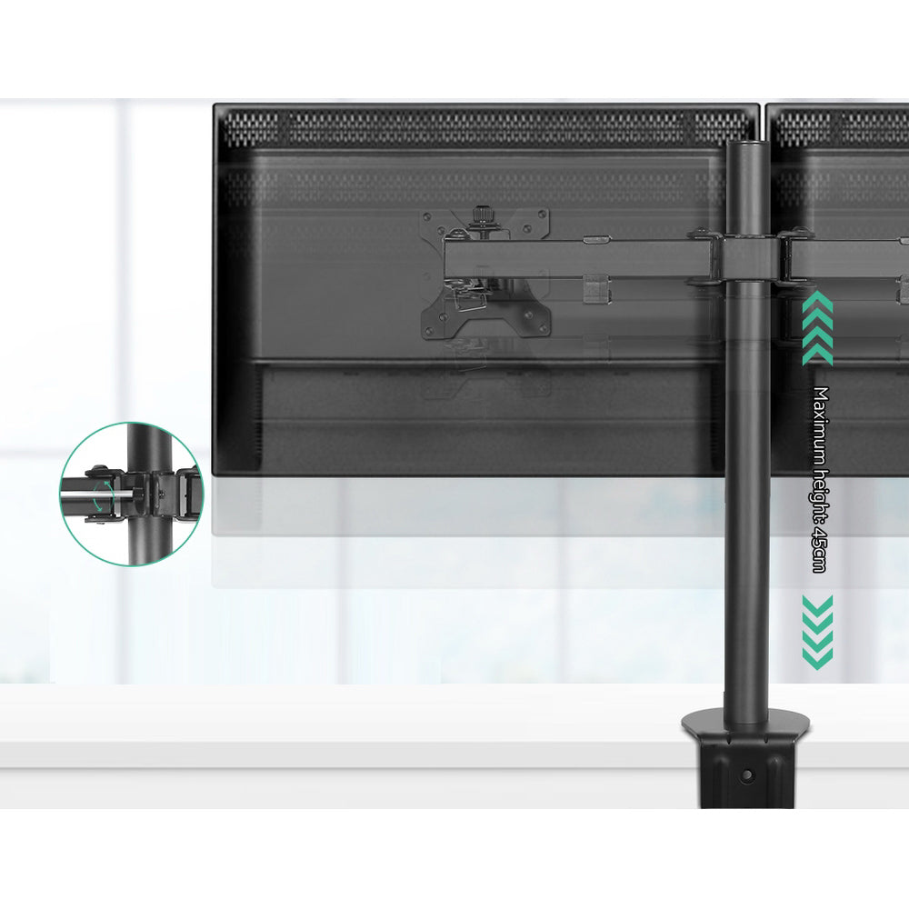 Dual Monitor Arm Stand Brackets - Black