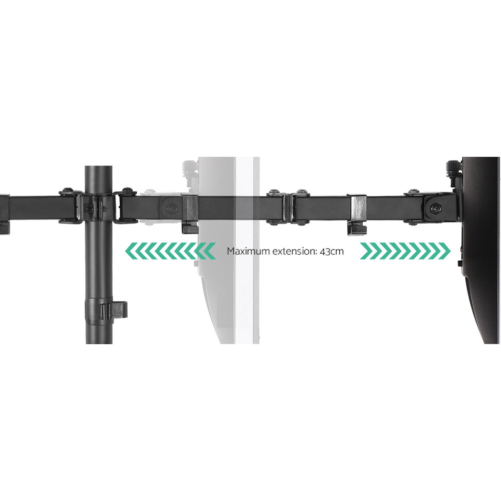 Dual Monitor Arm Stand Brackets - Black