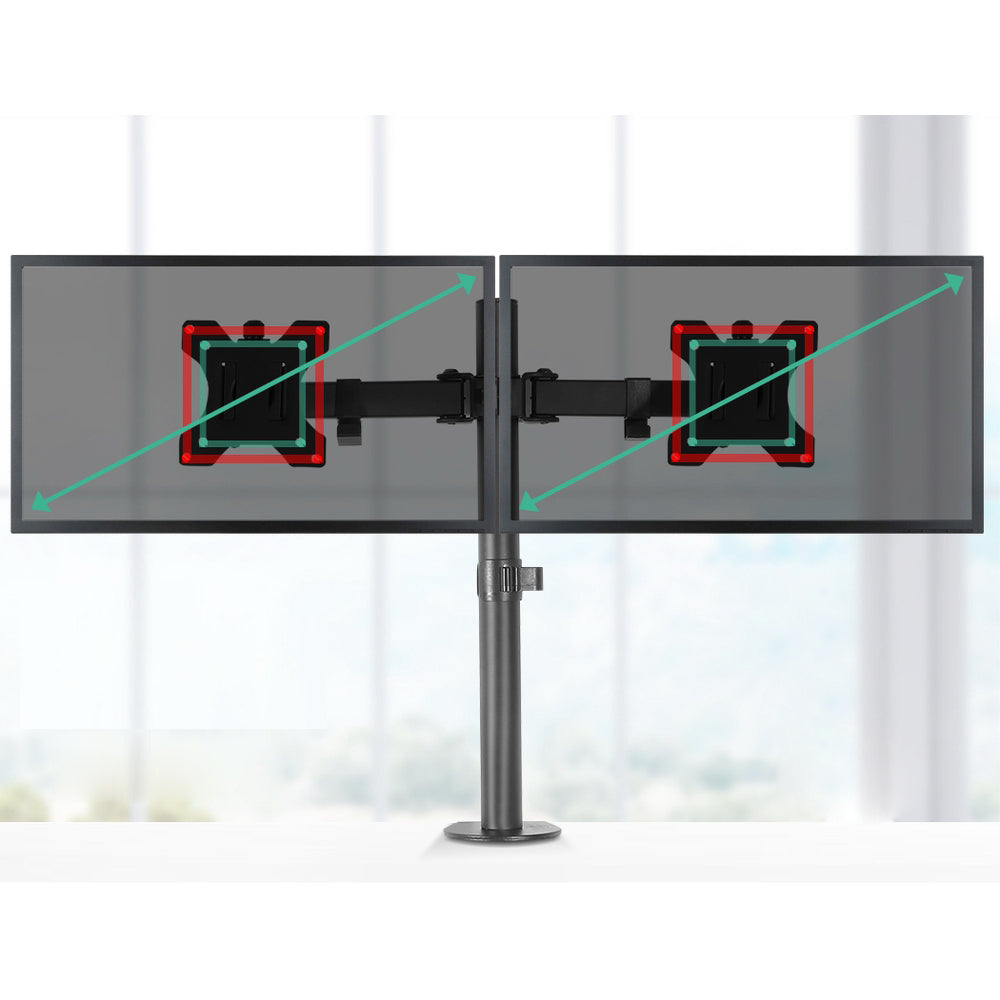 Dual Monitor Arm Stand Brackets - Black