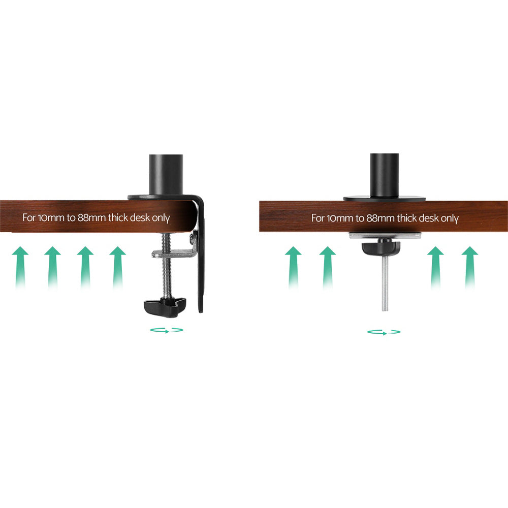 Dual Monitor Arm Stand Brackets - Black