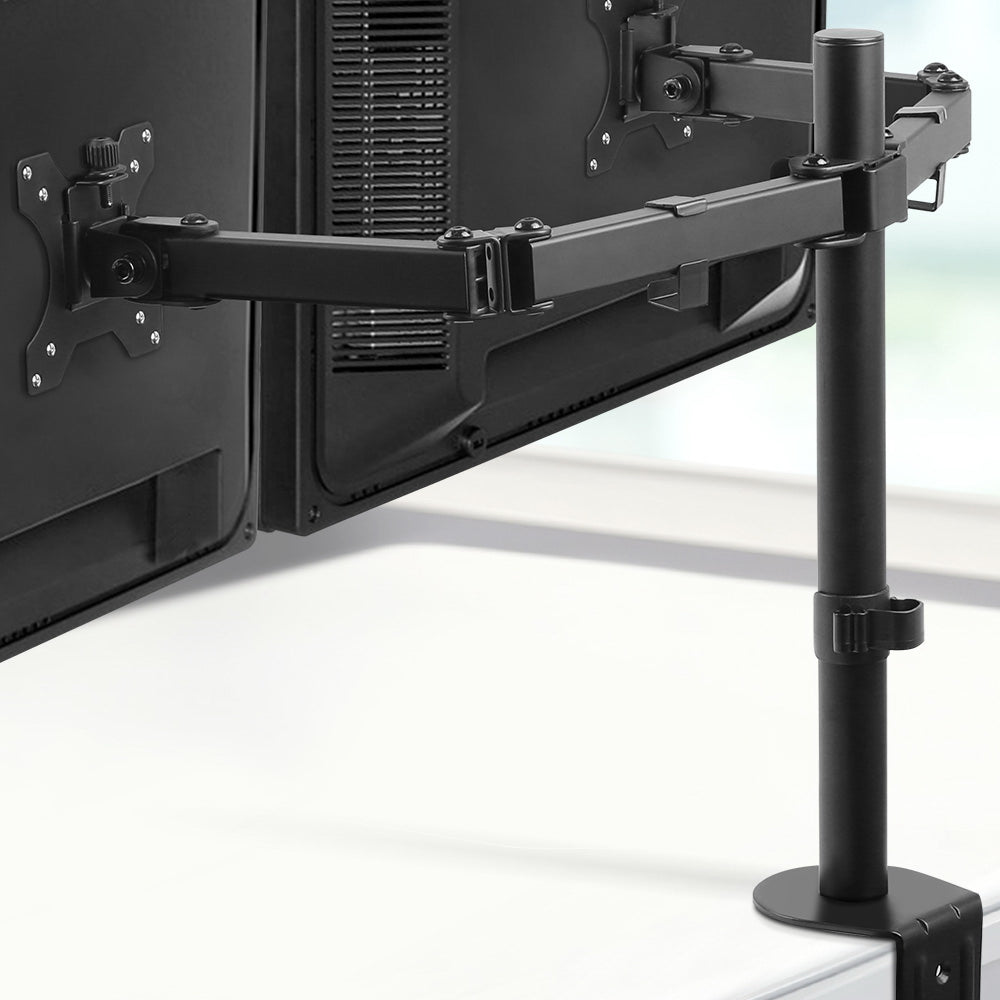 Dual Monitor Arm Stand Brackets - Black
