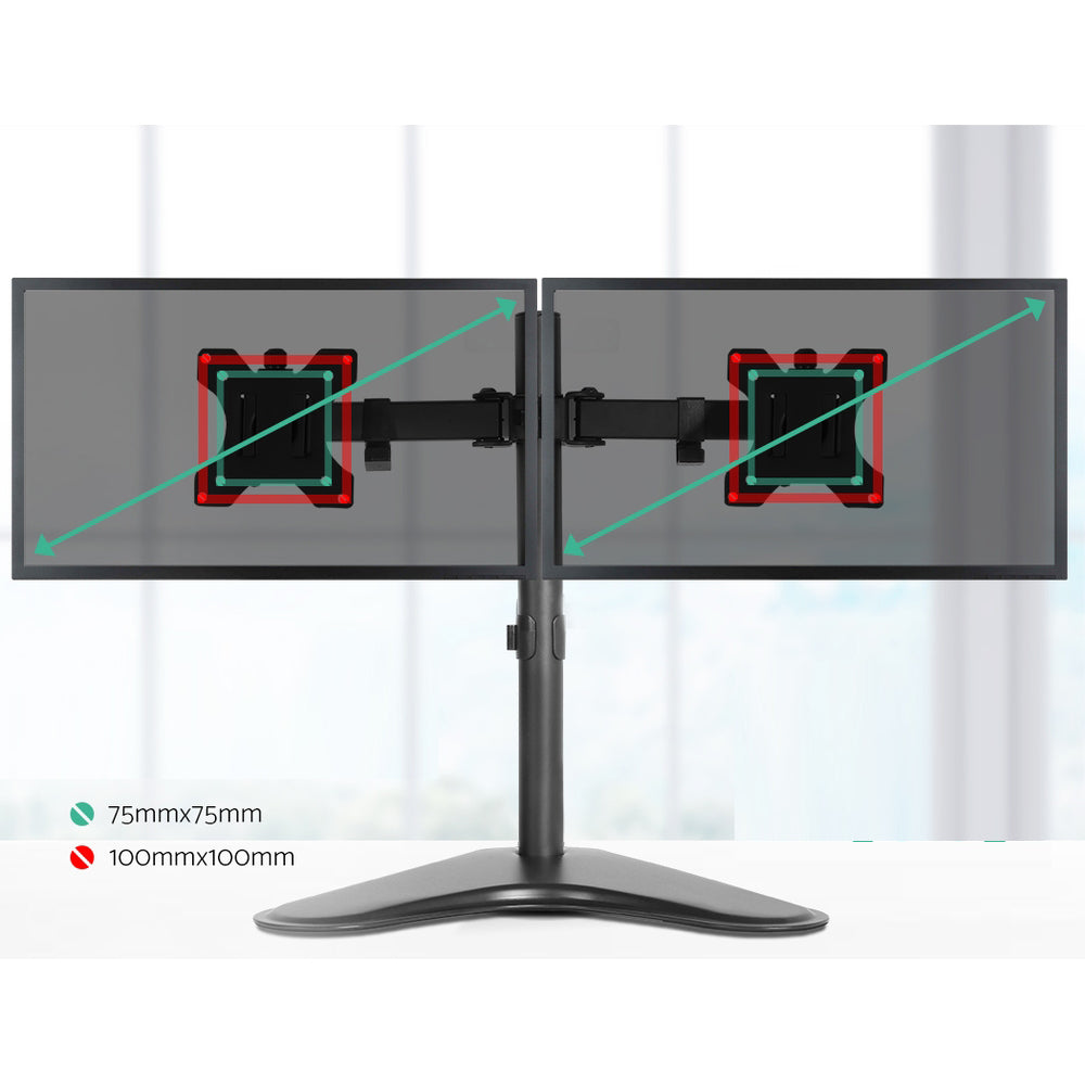Dual Monitor Arm Stand Brackets - Black
