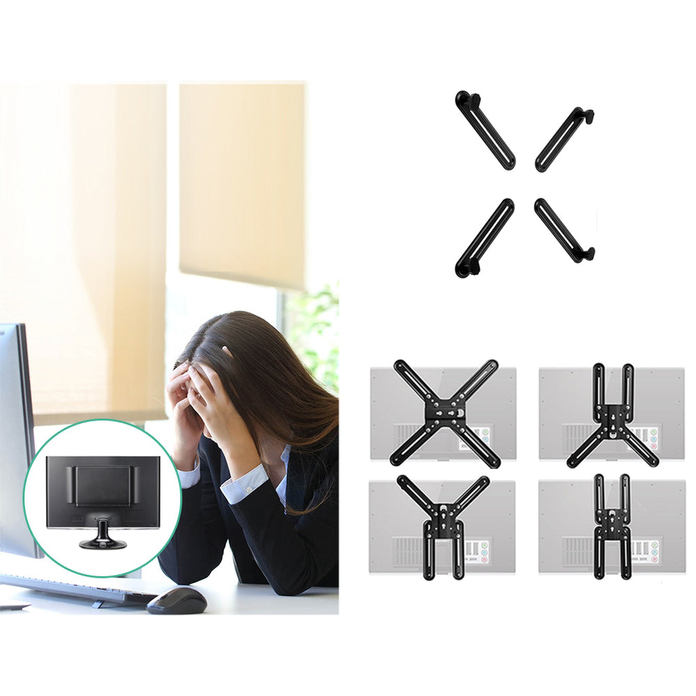 Dual Monitor Arm Stand Brackets - Black