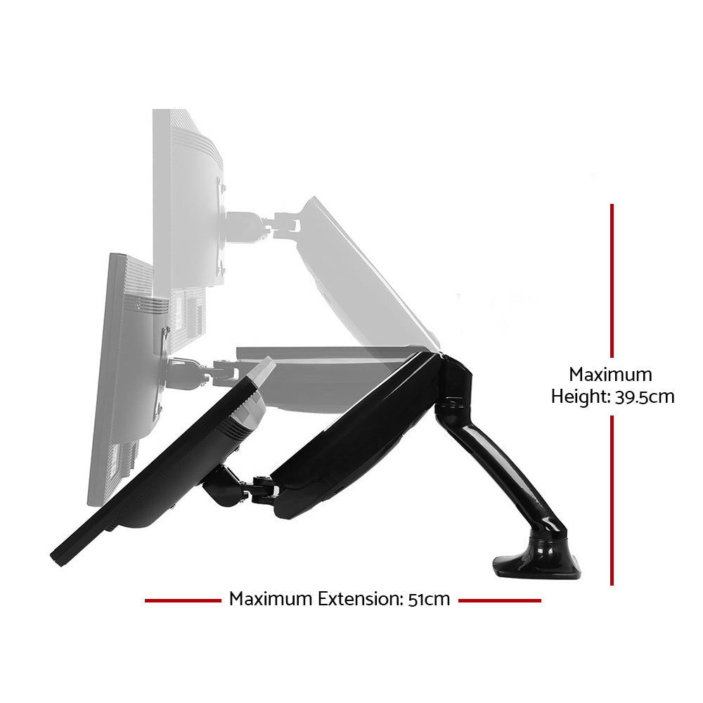 Dual Monitor Arm Stand Brackets - Black