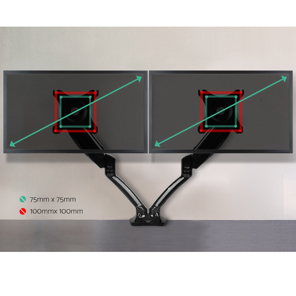 Dual Monitor Arm Stand Brackets - Black