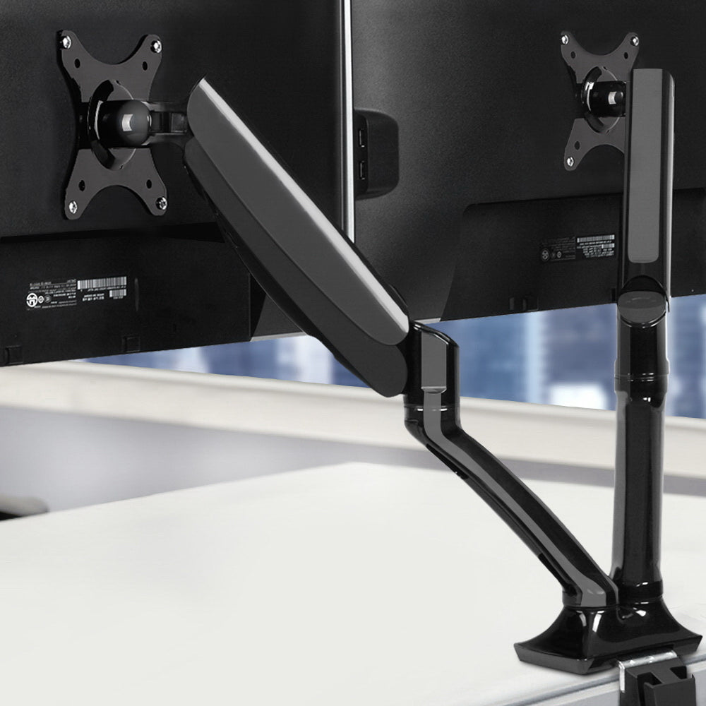 Dual Monitor Arm Stand Brackets - Black