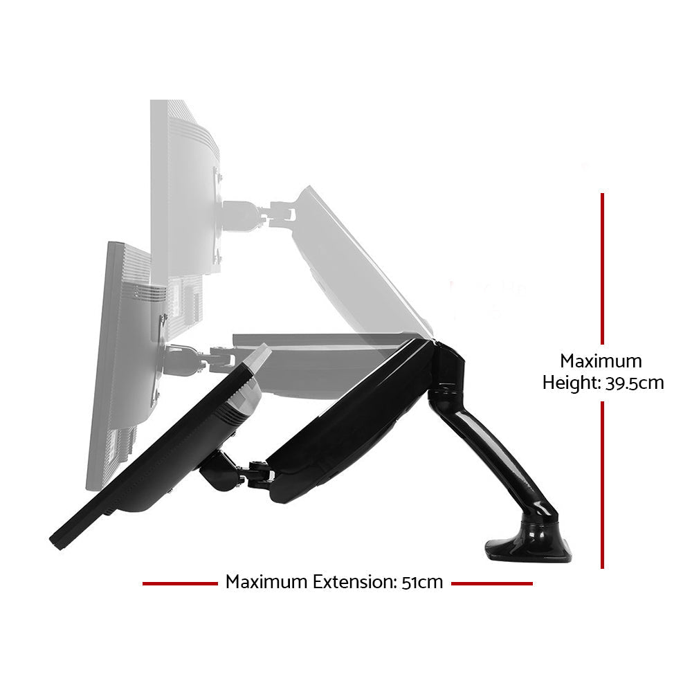 Single Monitor Arm Stand Brackets - Black