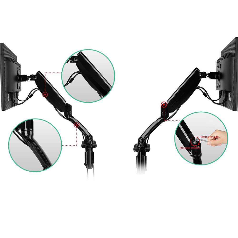 Single Monitor Arm Stand Brackets - Black