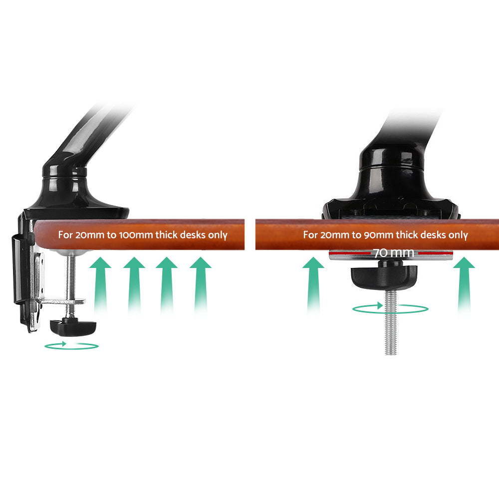Single Monitor Arm Stand Brackets - Black