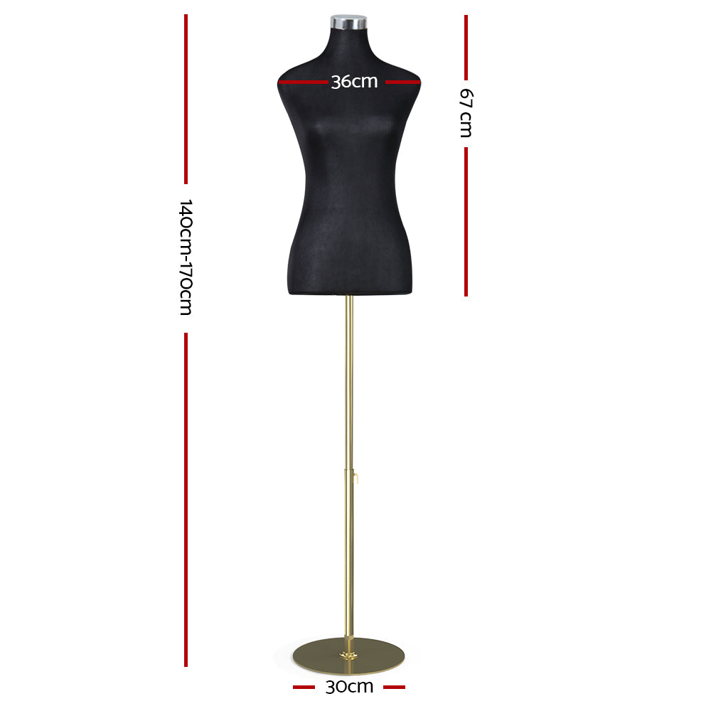 Female Mannequin Dummy Model Dressmaker Clothes Display - Black
