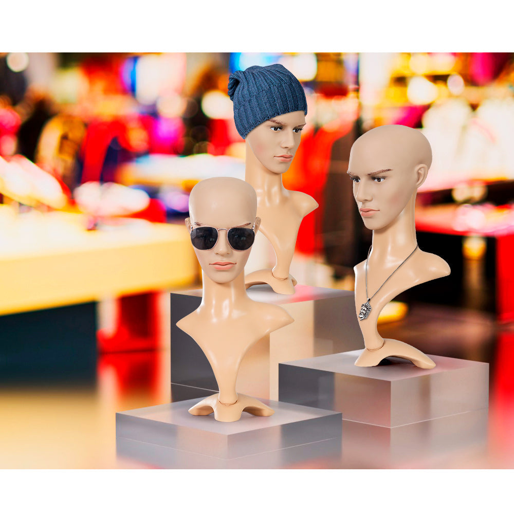 Male Mannequin Head Dummy Model Display Shop Stand Professional - 52cm