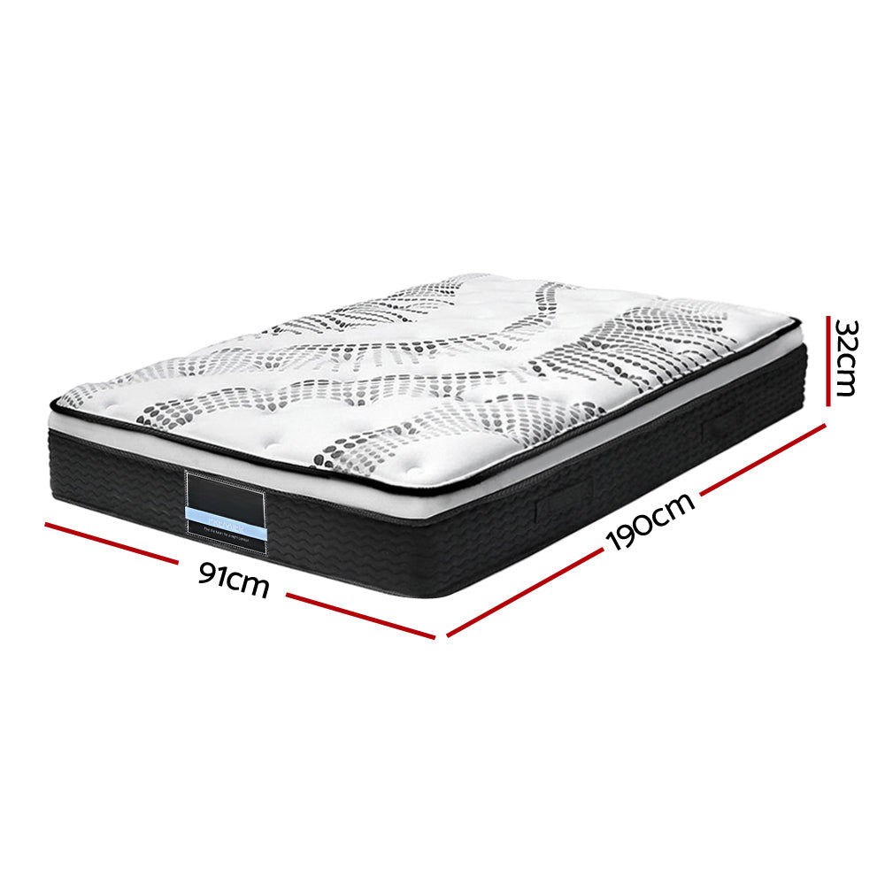 Euro Top Bedding Spring Mattress 32cm - Single