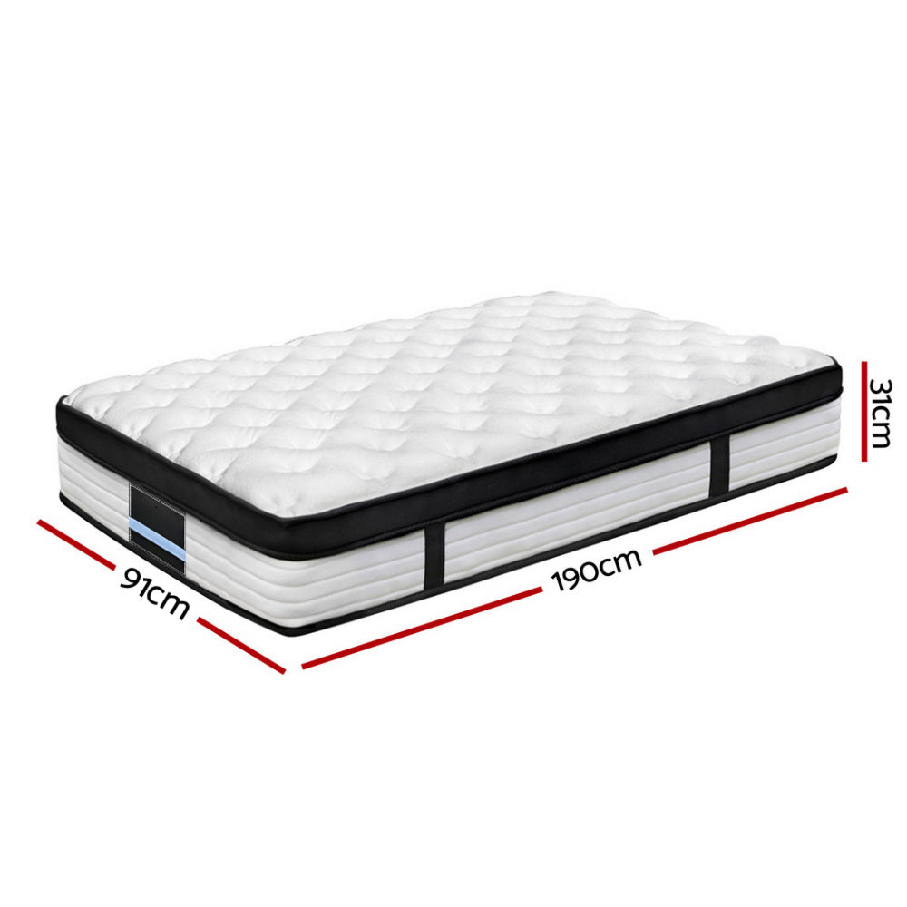 Bedding Euro Top Pocket Spring Mattress Topper - Single/Queen/King