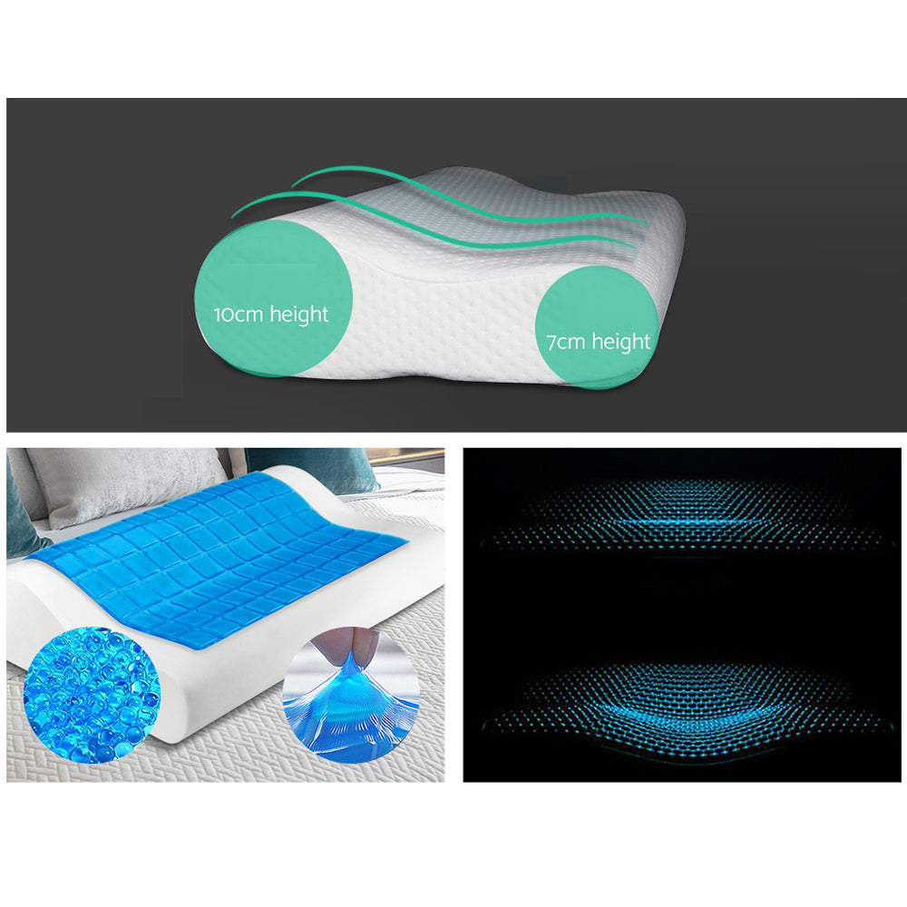 Memory Foam Cool Gel Bed Pillow - Set of 2