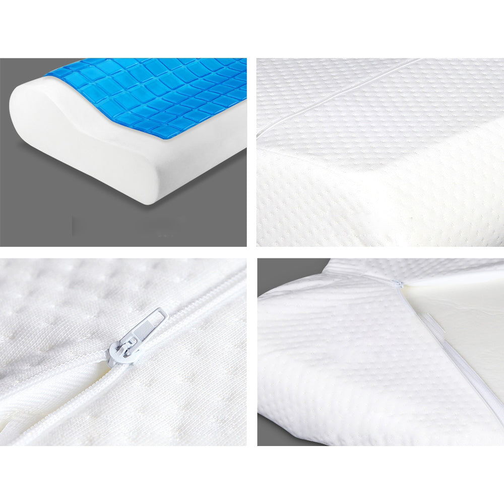 Memory Foam Cool Gel Bed Pillow - Set of 2
