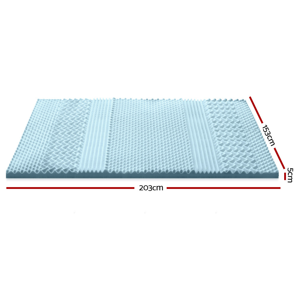 7 zone Cool Gel Bed Topper with Bamboo Cover 5cm - Queen