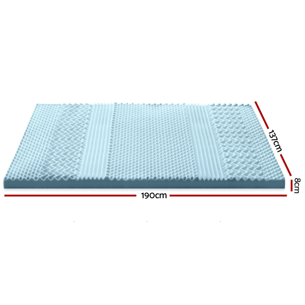 7 Zone Cool Gel Bed Topper with Bamboo Cover 8cm - Double