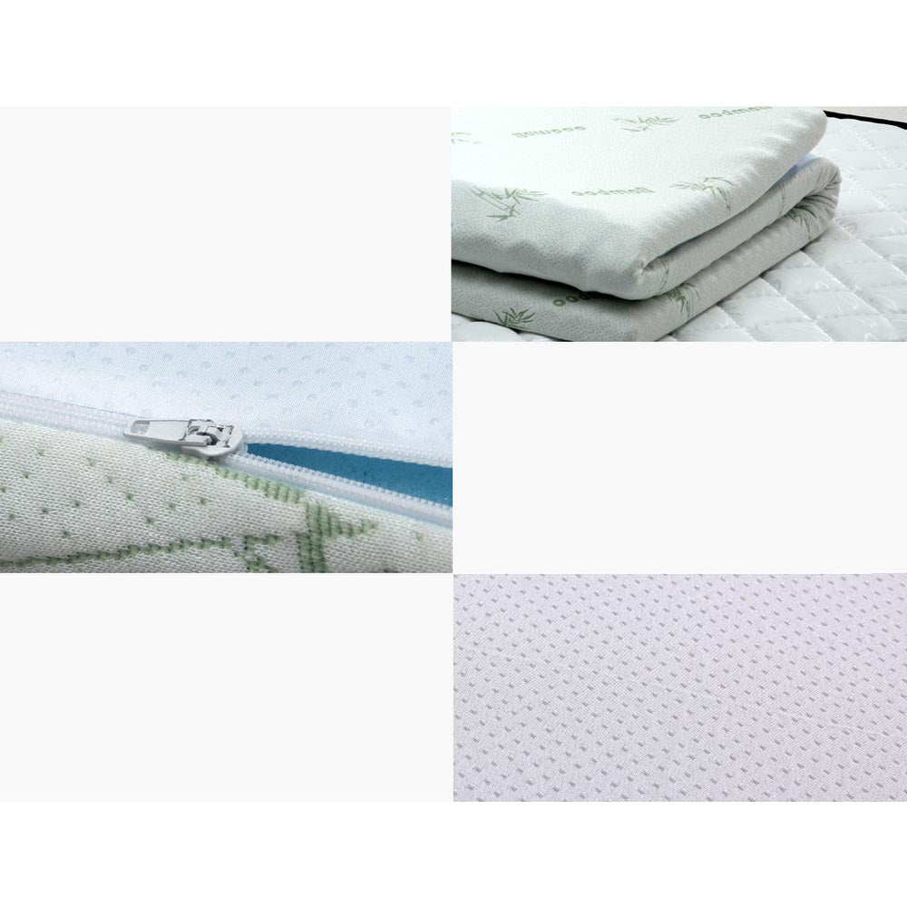7 Zone Cool Gel Memory Foam Bed Topper with Bamboo Cover 8cm - King