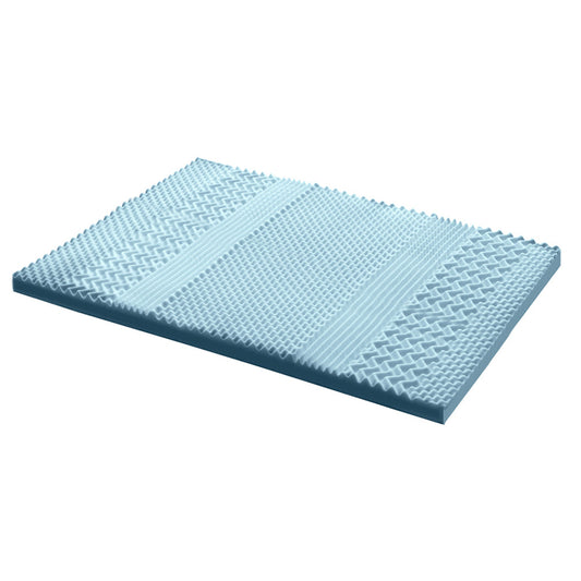 7 Zone Cool Gel Memory Foam Bed Topper with Bamboo Cover 8cm - King