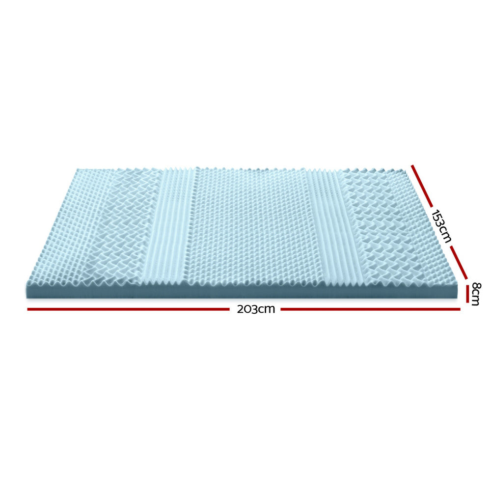 7 zone Cool Gel Bed Topper with Bamboo Cover 8cm - Queen