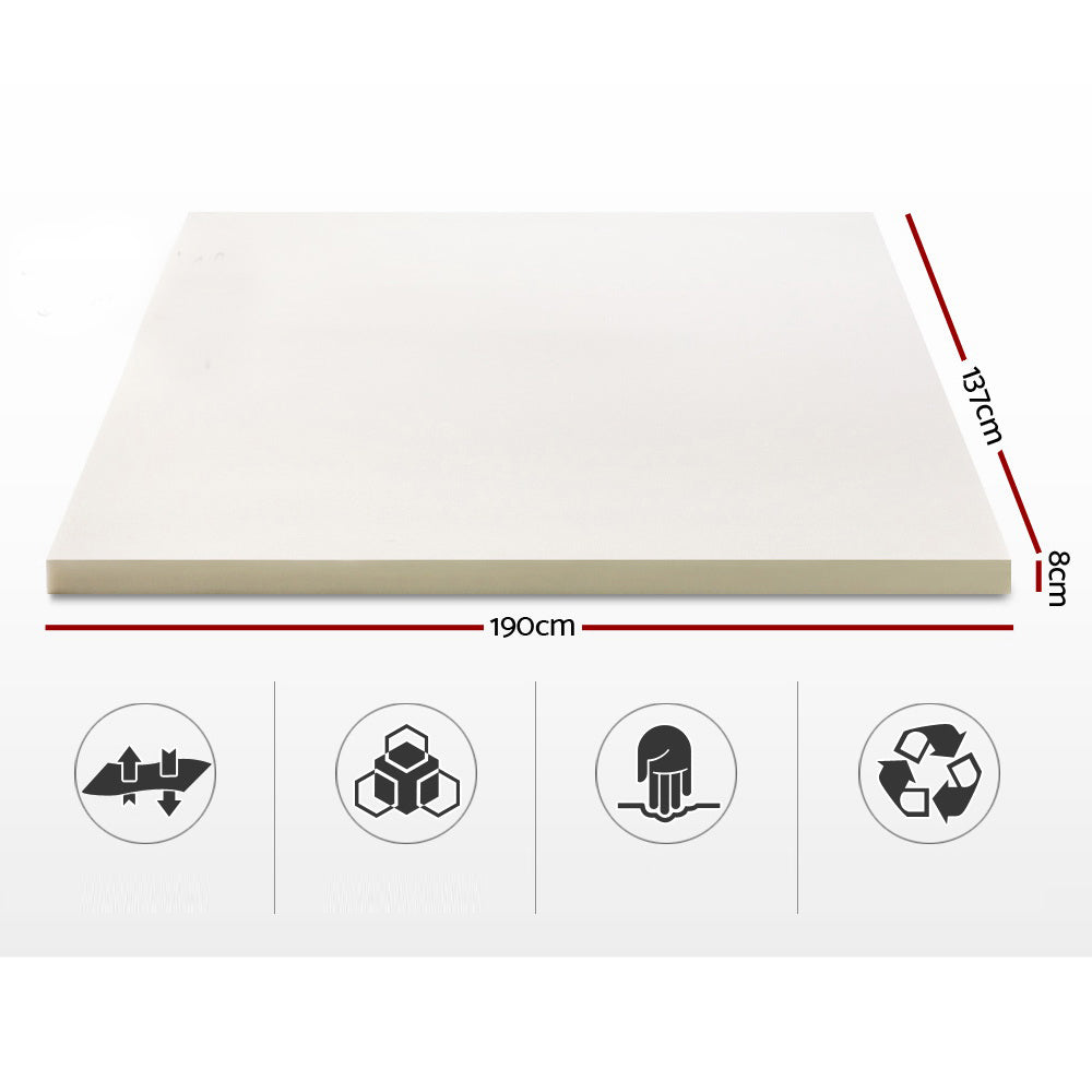 Memory Foam Bed Topper 8cm - Double