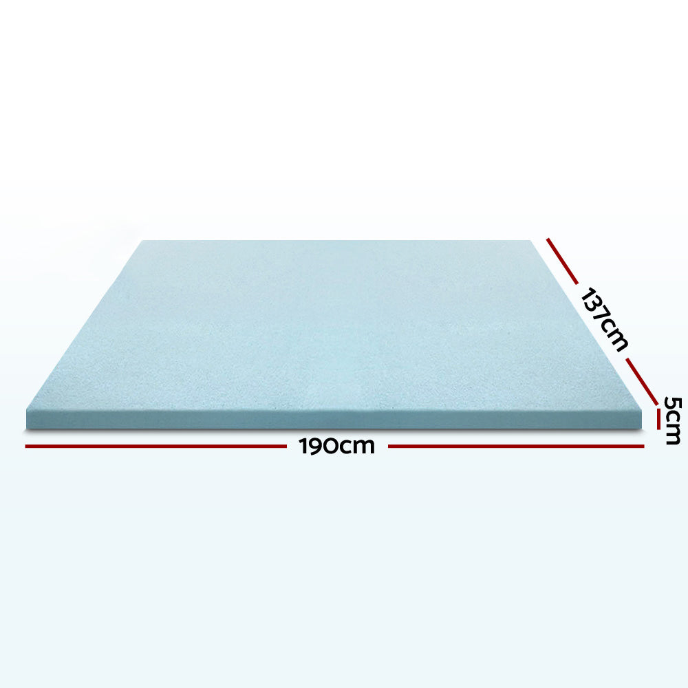 Cool Gel Memory Foam Bed Topper with Bamboo Cover 5cm - Double