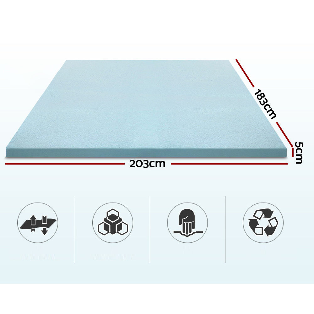 Cool Gel Memory Foam Mattress with Bamboo Cover 5cm - King