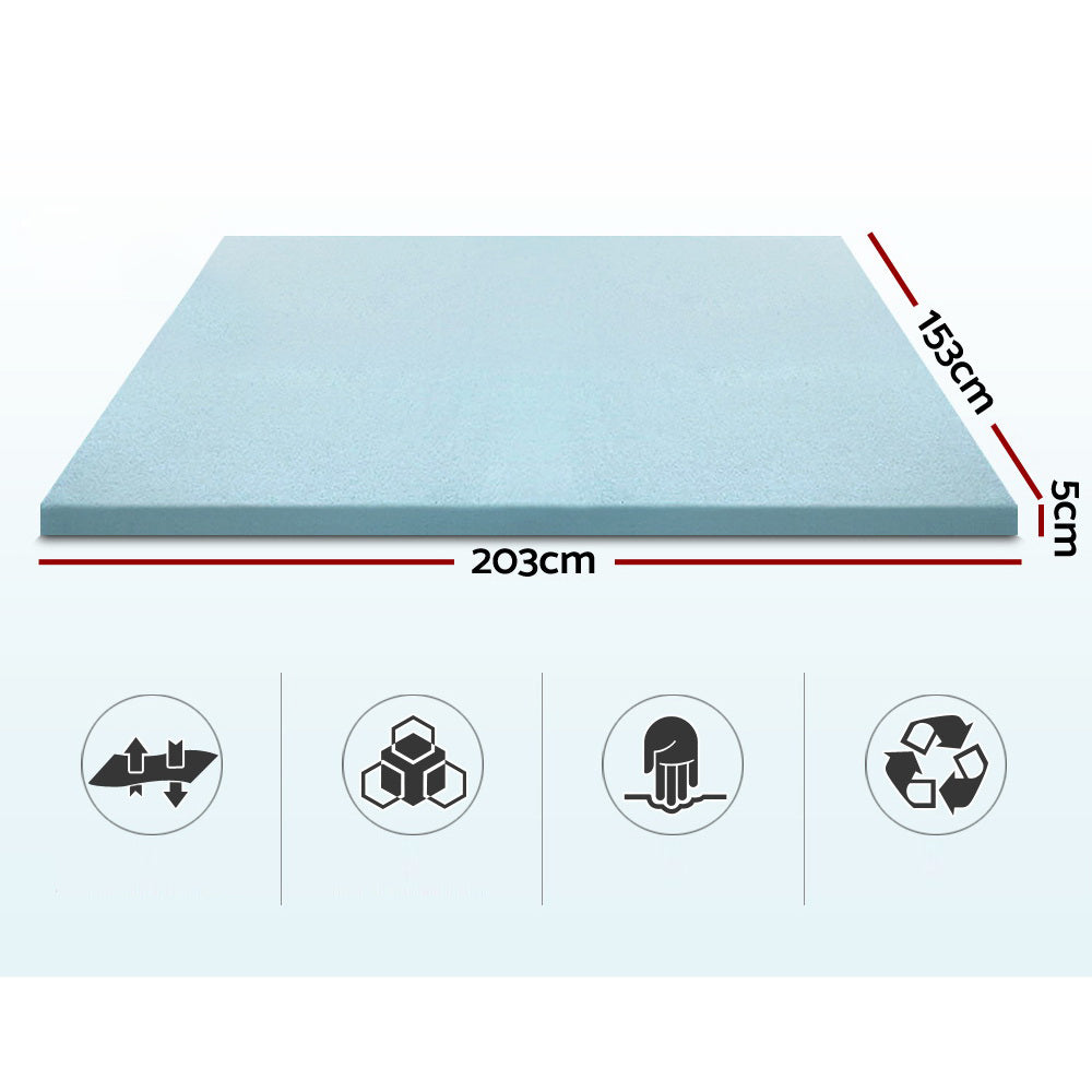 Cool Gel Memory Foam Mattress with Bamboo Cover 5cm - Queen