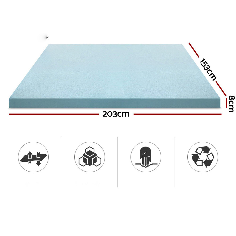 Cool Gel Memory Foam Mattress with Bamboo Cover 8cm - Queen