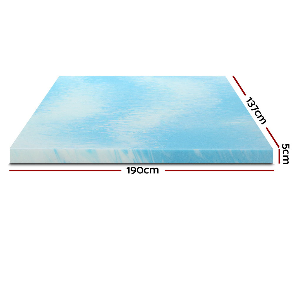 Cool Gel Memory Foam Mattress Topper with Bamboo Cover - Single/Double/Queen/King