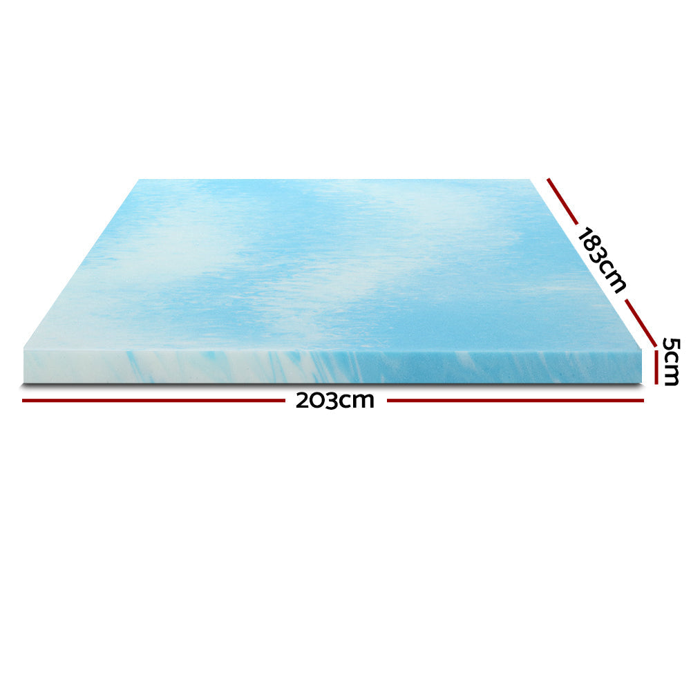 Cool Gel Memory Foam Mattress Topper with Bamboo Cover - Single/Double/Queen/King