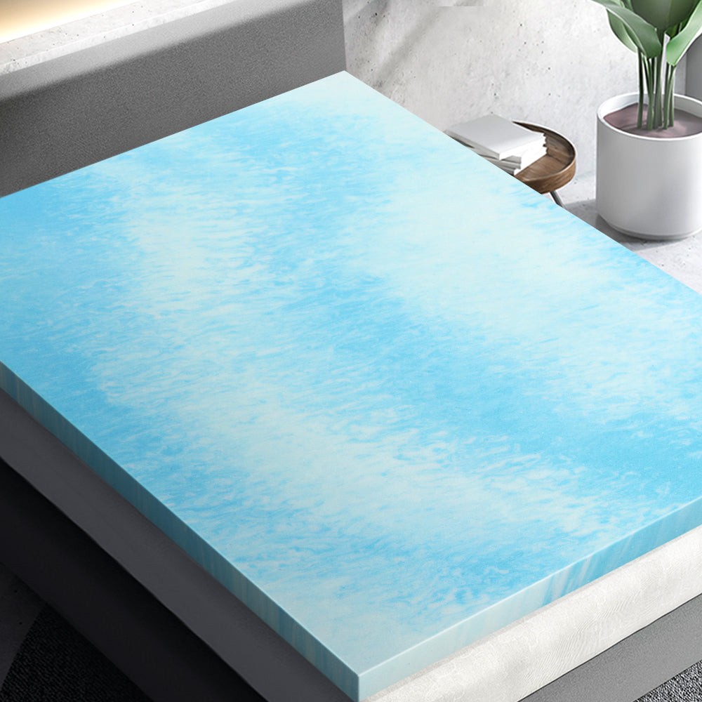 Cool Gel Memory Foam Mattress Topper with Bamboo Cover - Single/Double/Queen/King