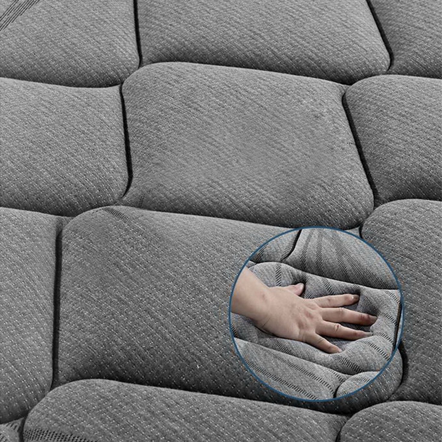 King Single Size Medium Firm Mattress 22cm - Grey and Black