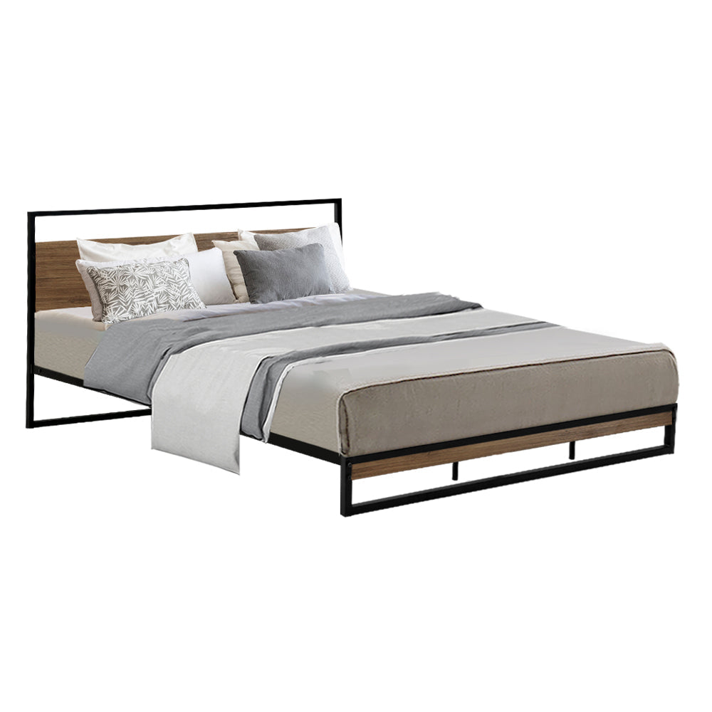 Metal Bed Frame King Size Mattress Base Platform Foundation Black