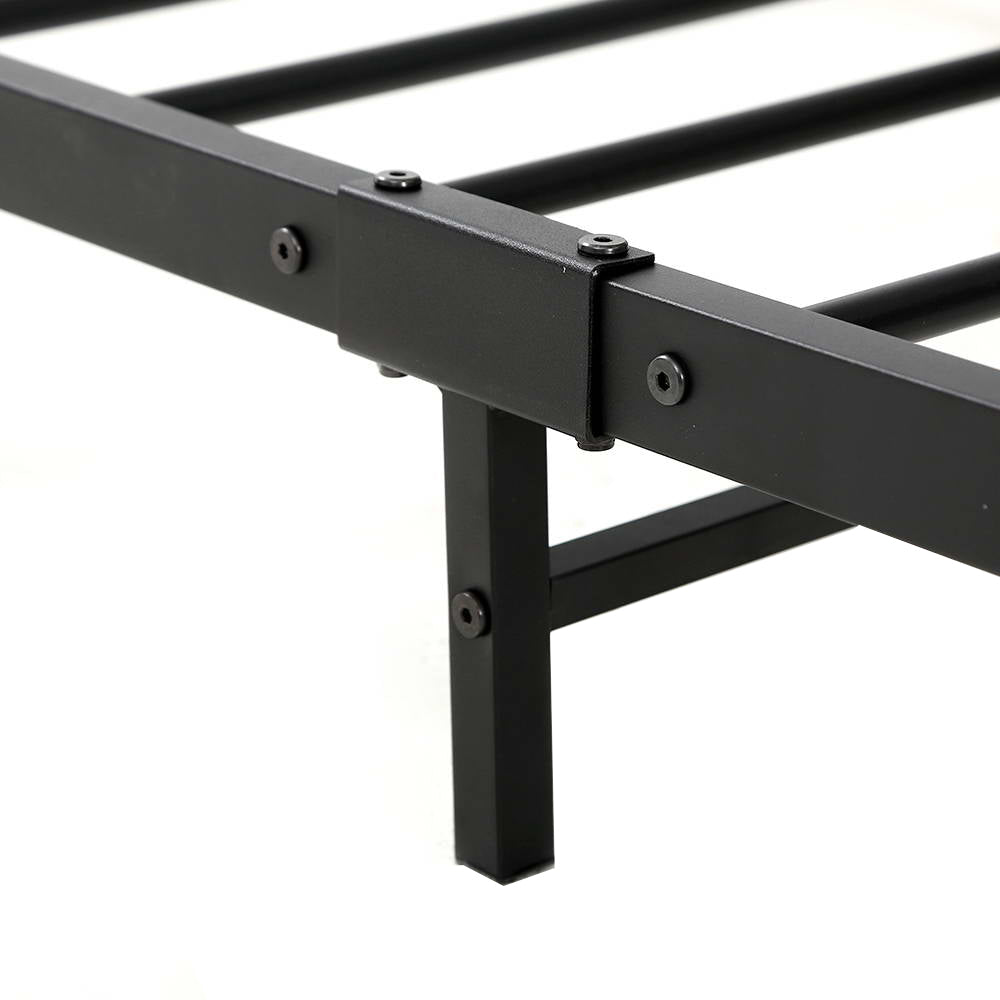 Metal Bed Frame Queen Size Mattress Base Platform Foundation Black
