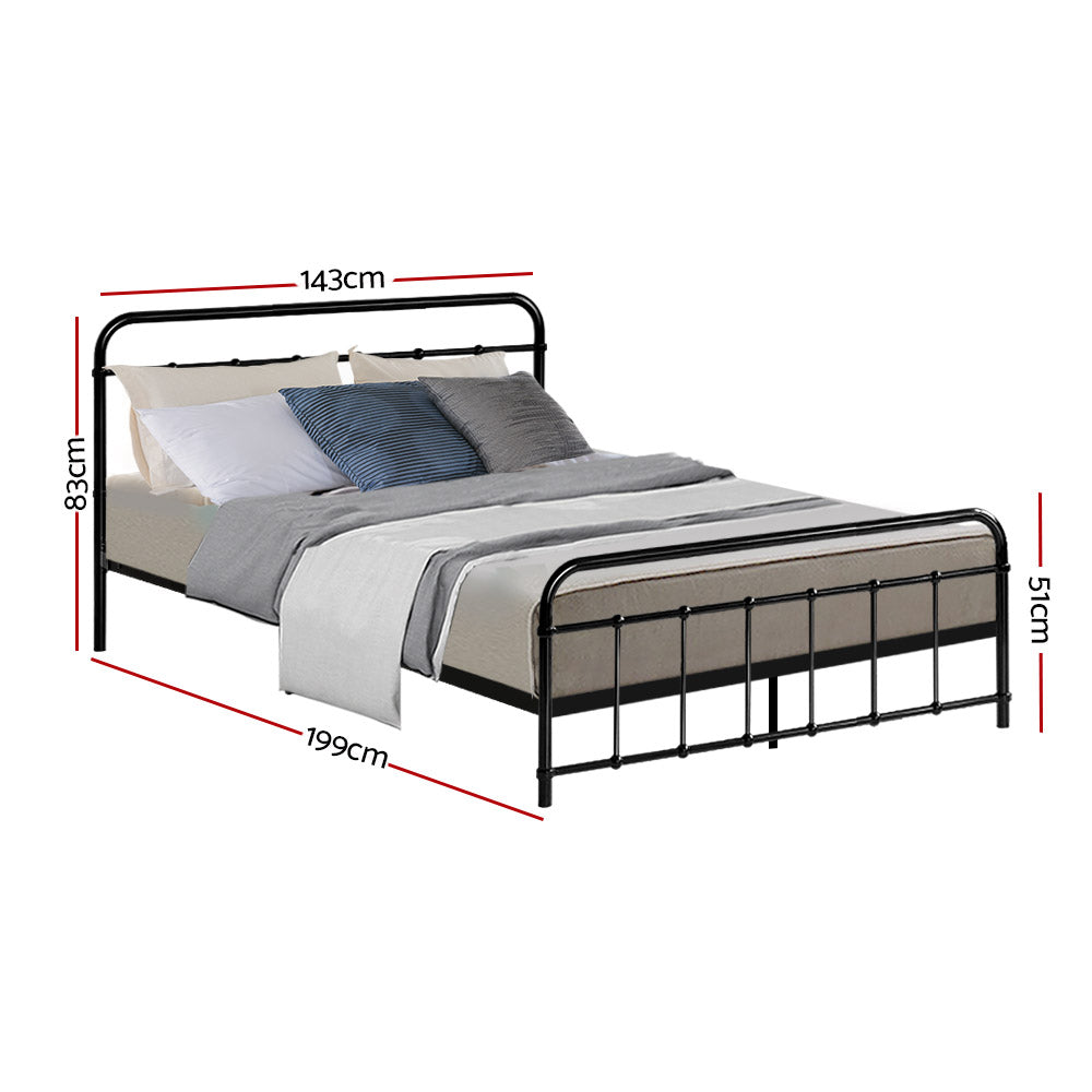 Metal Bed Frame - Double (Black)