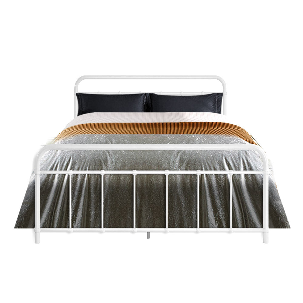 Metal Bed Frame - Double (White)