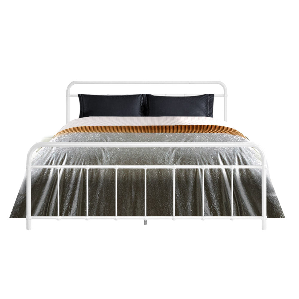 Metal Bed Frame - Queen (White)