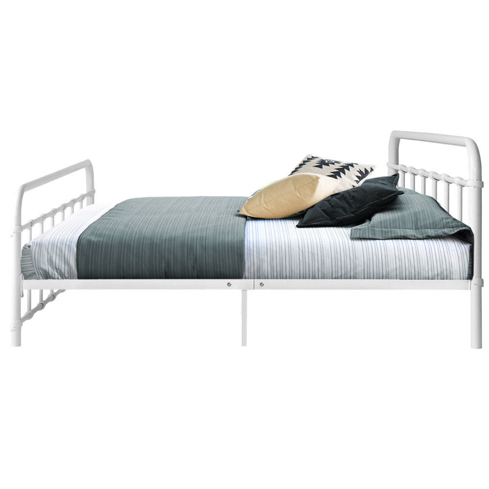 Metal Bed Frame - Queen (White)