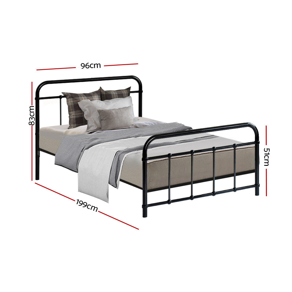 Metal Bed Frame - Single (Black)