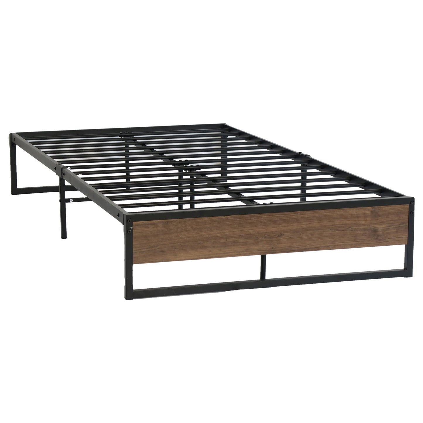 Metal Bed Frame King Single Size Wooden Mattress Base Platform Black