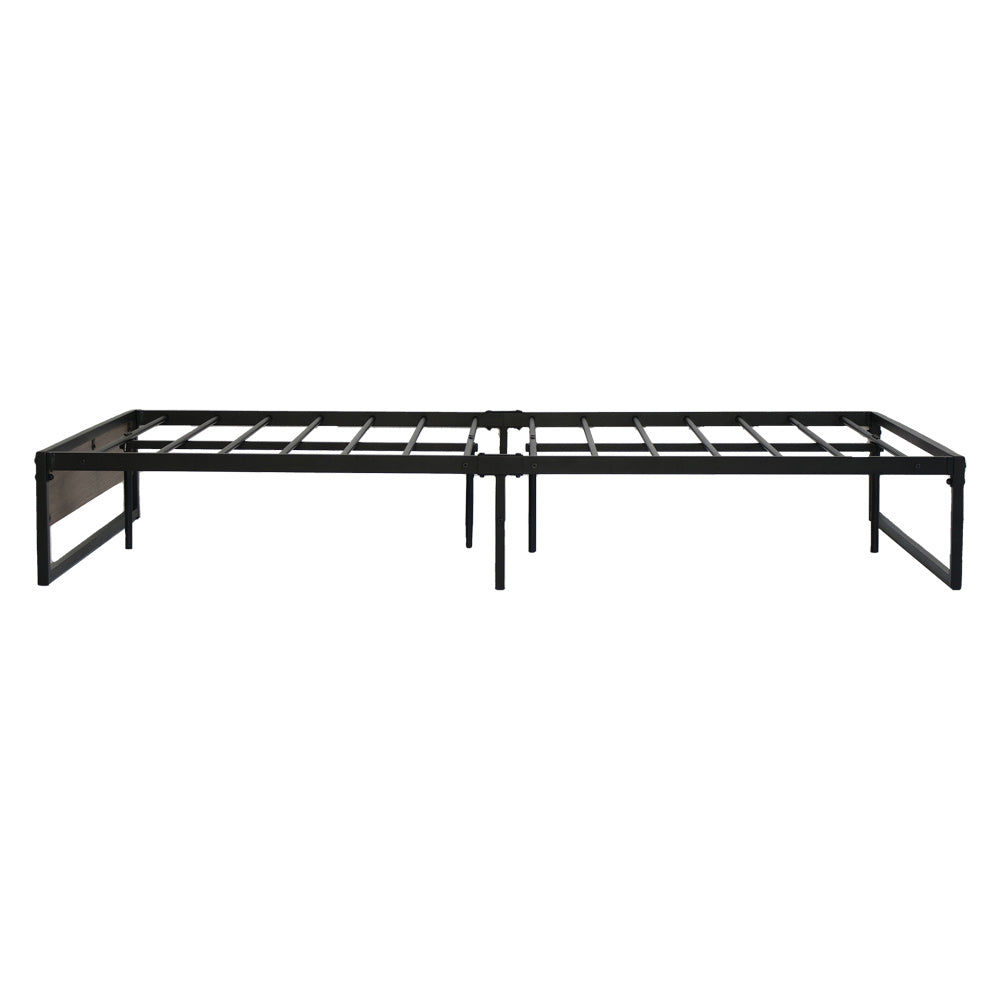 Metal Bed Frame King Single Size Wooden Mattress Base Platform Black