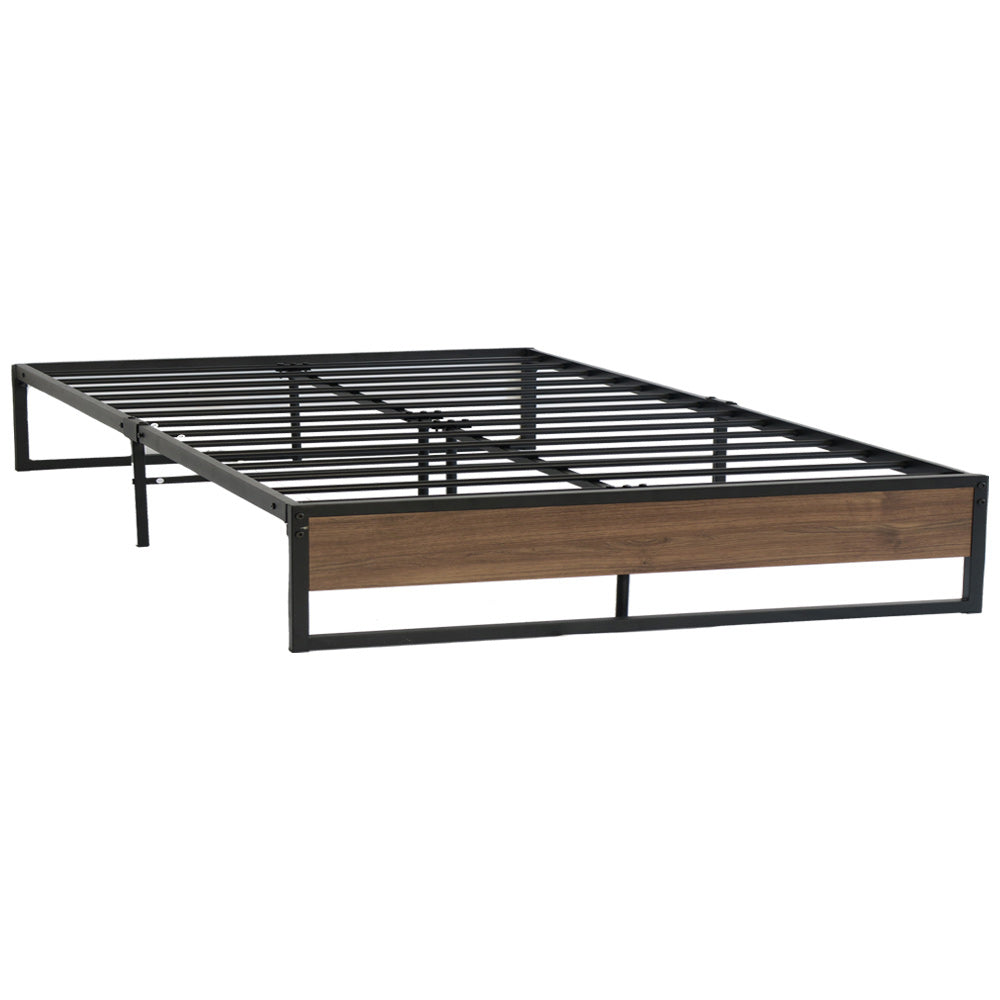 Metal Bed Frame Queen Size Mattress Base Platform Foundation Wooden