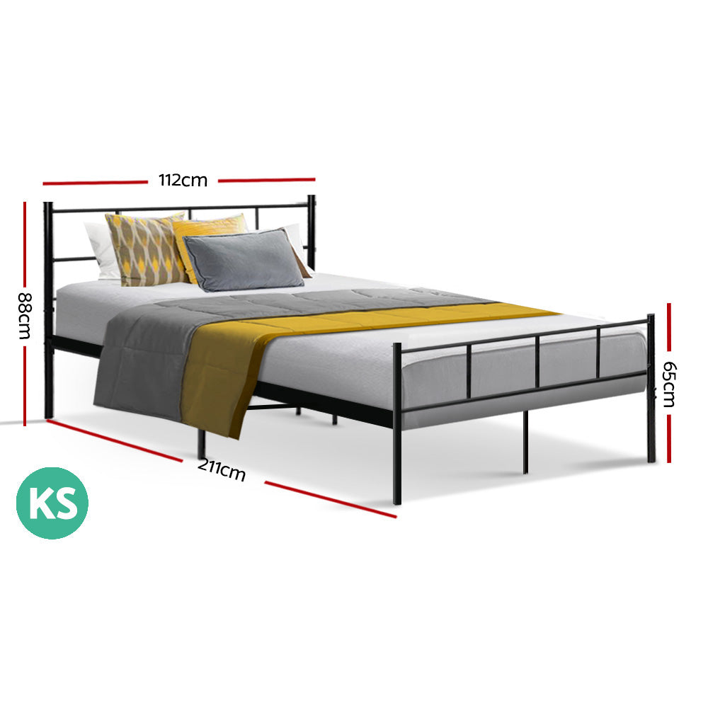 Metal Bed Frame King Single Size Platform Foundation Mattress Base